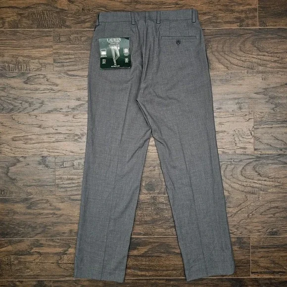 lauren ralph lauren solid ultraflex classic-fit dress pants Lauren Ralph Lauren Mens Regular fit Dress Pants 34 / 34 Grey Solid St –  Bristol Apparel Co